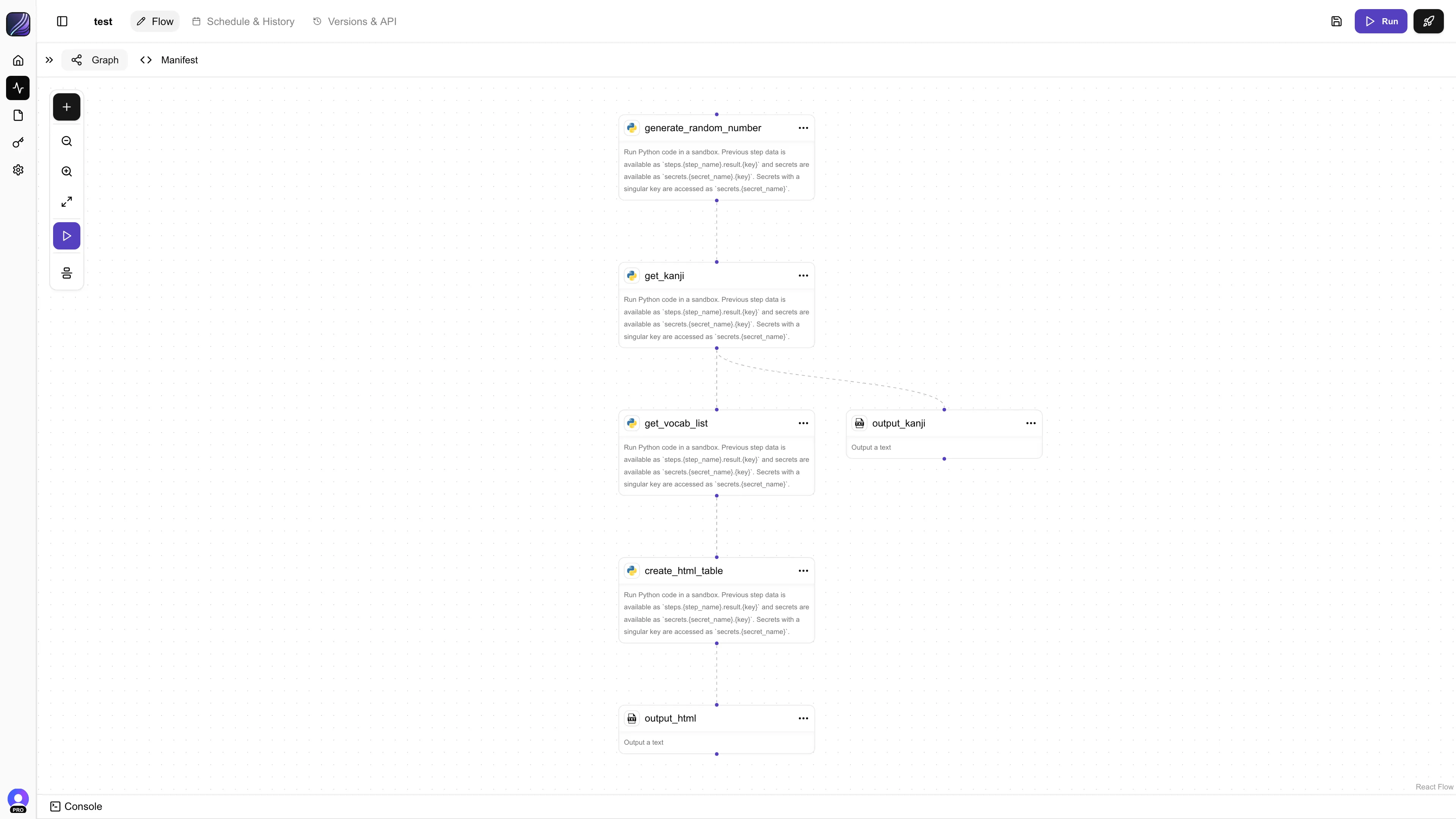 Jinba interface screenshot of the app's graph editor.